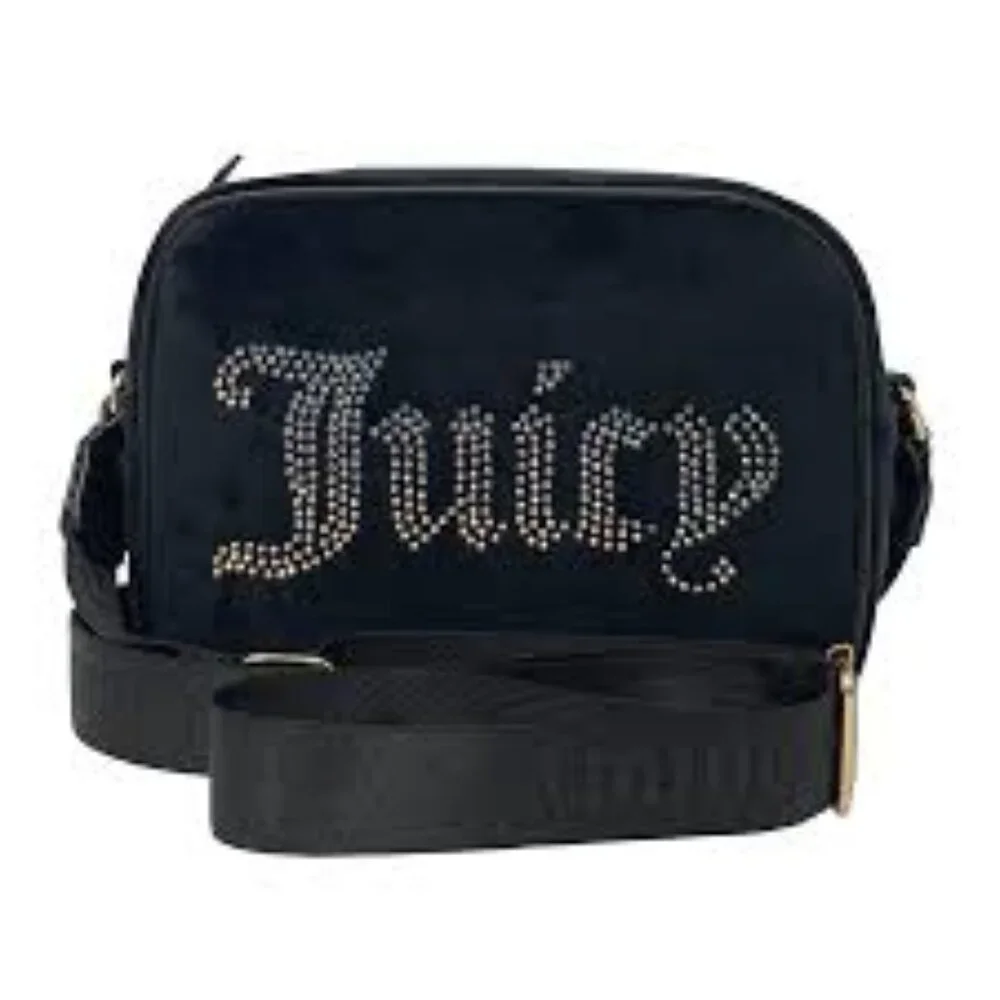 Juicy Couture Obsession Crossbody Camera Bag Black Velour NWT